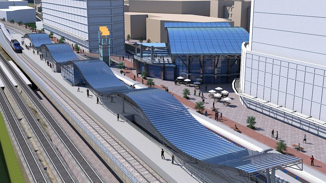 A conceptual rendering of the proposed Charlotte, NC station.